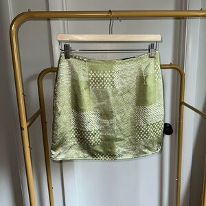 PacSun Kendall & Kylie Green Patchwork Mini Skirt